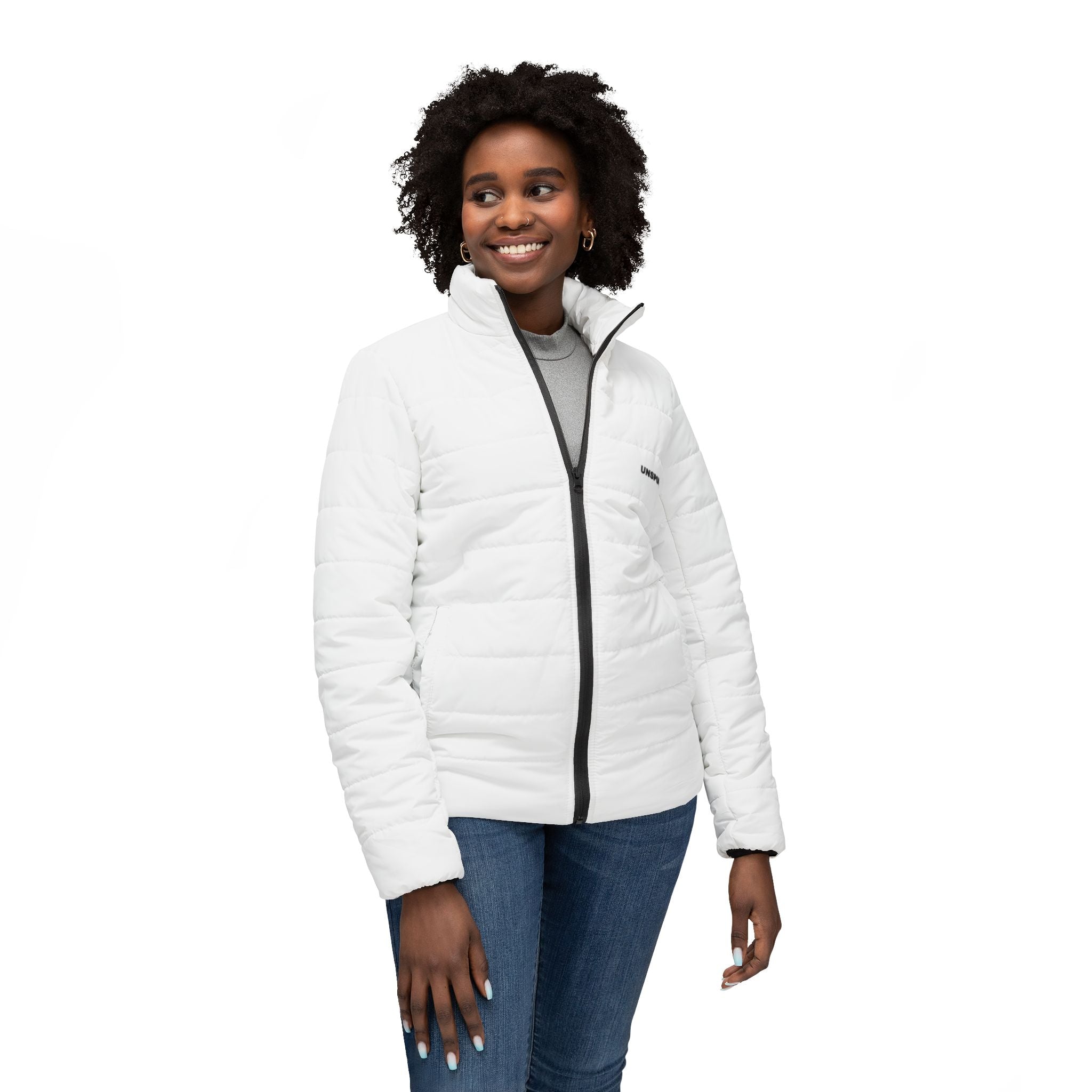 Stylish Women's Puffer Jacket - Cozy All-Over Print for Winter Adventures
